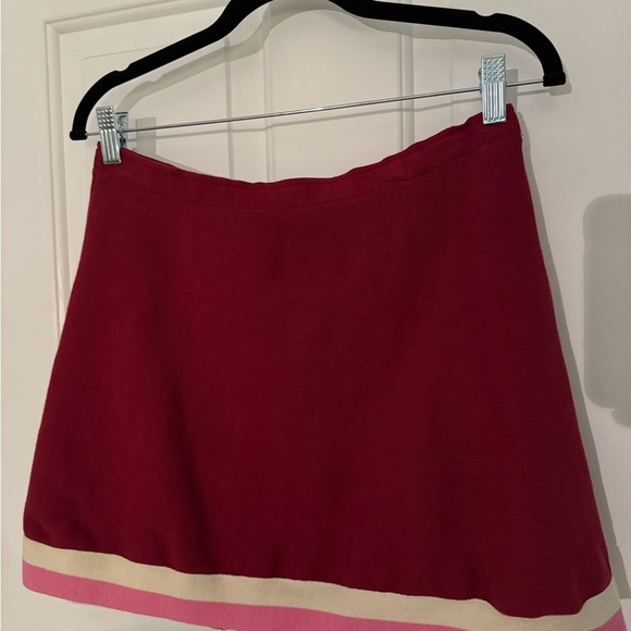 🤍🩷❤️Red&Pink Striped Cheer On Knit Valentines Preppy 90s Mini Skirt ❤️🩷🤍 - Picture 5 of 8